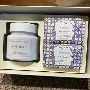 Beekman 1802 Lavender 2 Hand Cremes, Whipped Body Creme & Bath Bars Set! NEW